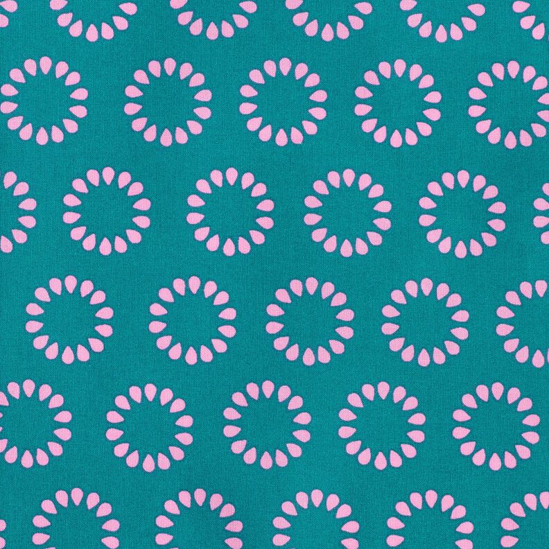Coton enduit Cercles colorés – pétrole/violet pastel, image number 1
