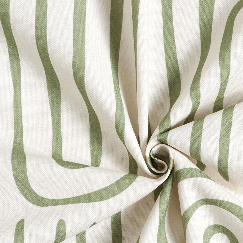 Tissu de décoration Semi-panama motif rayé abstrait – pin/nature,  image number 3
