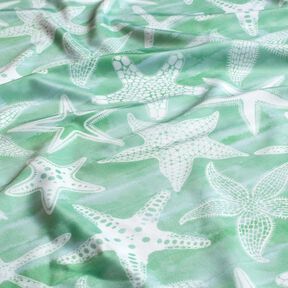 Tissus pour maillot de bain UPF50 Étoiles de mer – eucalyptus/blanc, 
