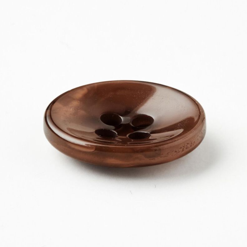 Bouton 4 trous marbré [Ø 15 mm] – brun-marron,  image number 2