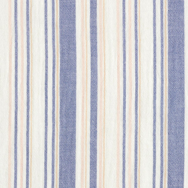 Tissu double gaze de coton rayures tissés teints | Poppy – blanc/bleu marine,  image number 1
