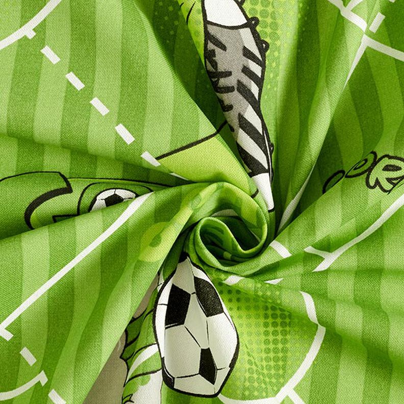 Tissu de décoration Semi-panama Match de football – vert,  image number 4