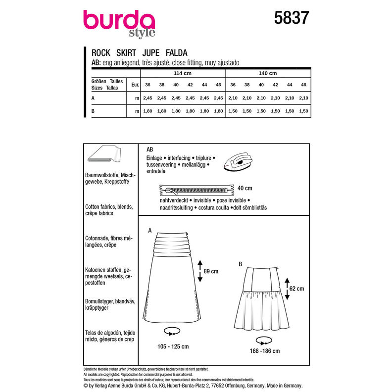 Jupe | Burda 5837 | 36-46,  image number 9