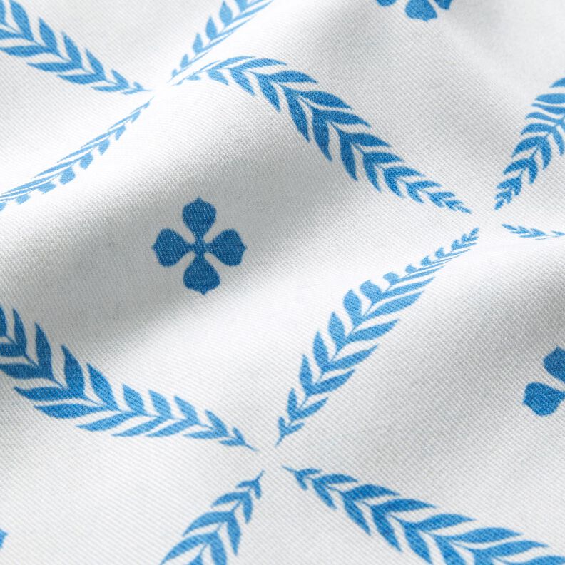 Tissu de décoration Sergé coton Losanges élégants – blanc/bleu,  image number 2