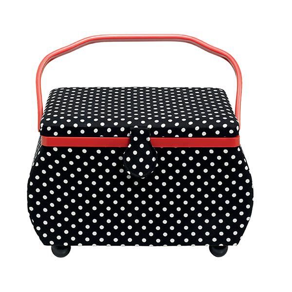Coffret à ouvrage à pois [ Dimensions : 32 x 20,5 x 20 cm ] | Prym – noir,  image number 3