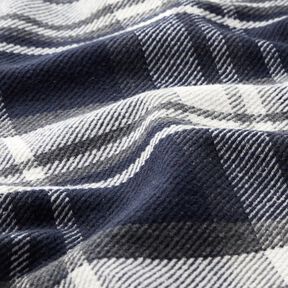 Tissu de manteau à carreaux avec envers fourrure – bleu nuit/gris schiste, 