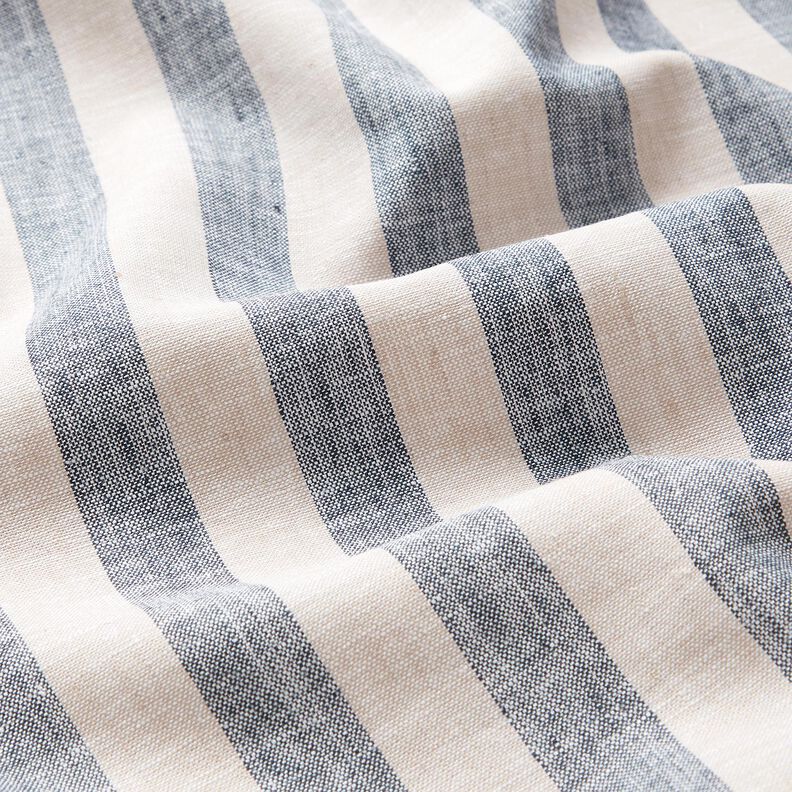 M&eacute;lange de Lin &agrave; rayures &ndash; naturel/bleu marine,  image number 2
