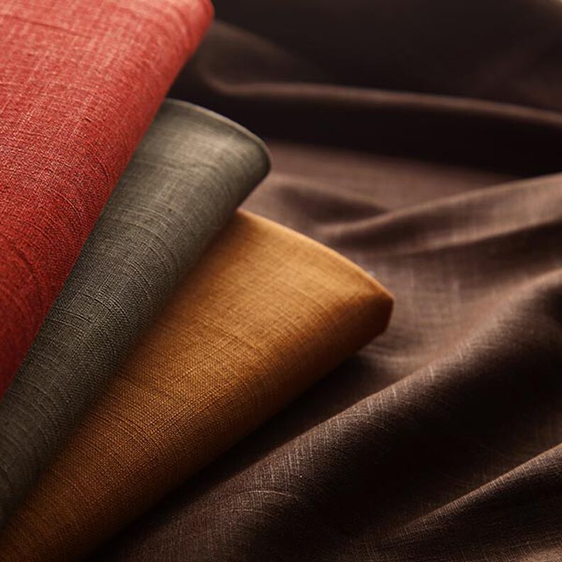 Tissu de lin en ramie mélangée medium – marron foncé,  image number 5