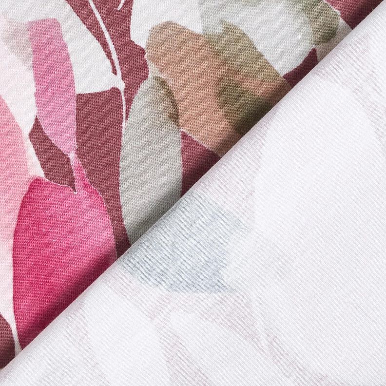 Jersey coton Imprimé numérique de fleurs à l'aquarelle – mauve/roseau, image number 4