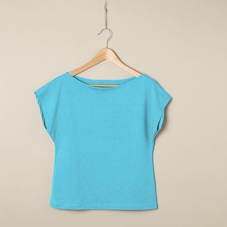 Jersey coton Medium uni – turquoise,  image number 6