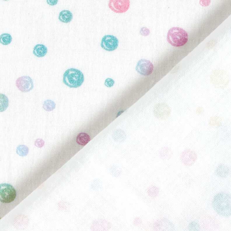 Tissu double gaze de coton Points gribouillés multicolores Impression numérique – écru,  image number 4