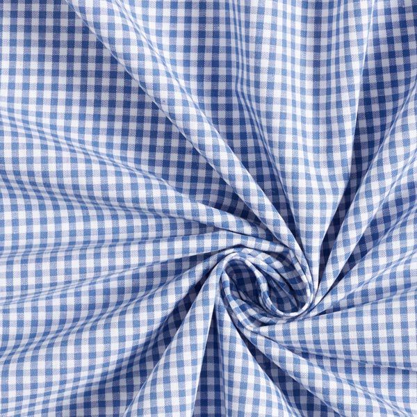 Popeline coton Petit carreaux Vichy, teints en fil – bleu jean/blanc,  image number 5