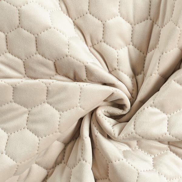 Tissu de revêtement velours matelassé nid d'abeille – sable,  image number 5