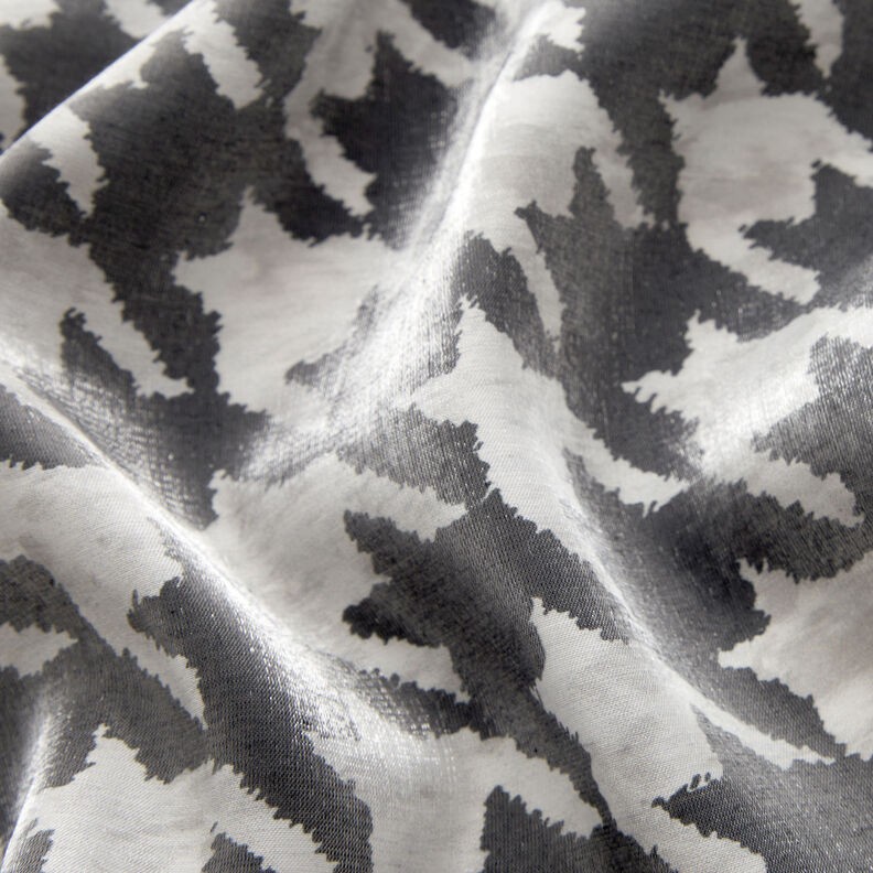 Viscose mélangée Pied-de-poule brillant métallisé – noir/blanc,  image number 3