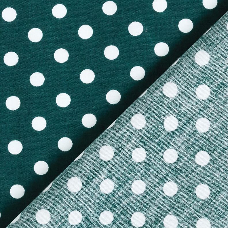 Popeline coton Pois – vert foncé/blanc, image number 4