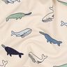 Jersey coton Jolies baleines | Poppy Fabrics – noix de cajou/bleu marine,  thumbnail number 2