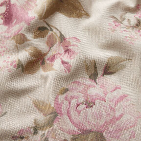 Tissu de décoration Semi-panama Roses peintes – nature, 
