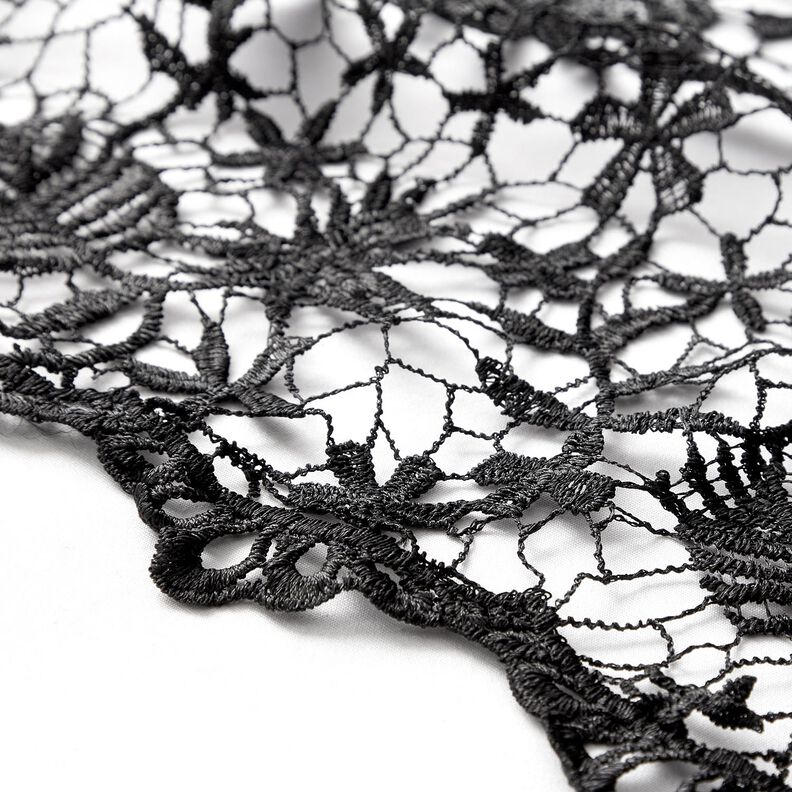 Dentelle avec paillettes et bord festonné – noir,  image number 5