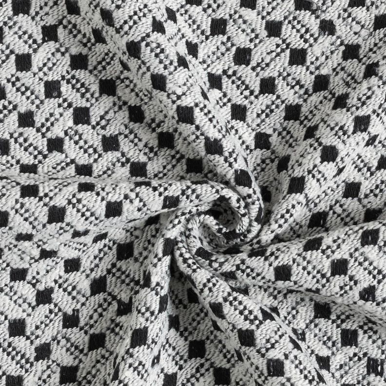 Tissu pour manteau petits carreaux – blanc/noir, image number 4