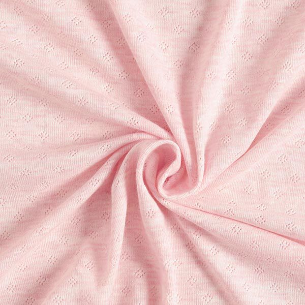Jersey finement tricoté à motif ajouré Melange – rose clair,  image number 1