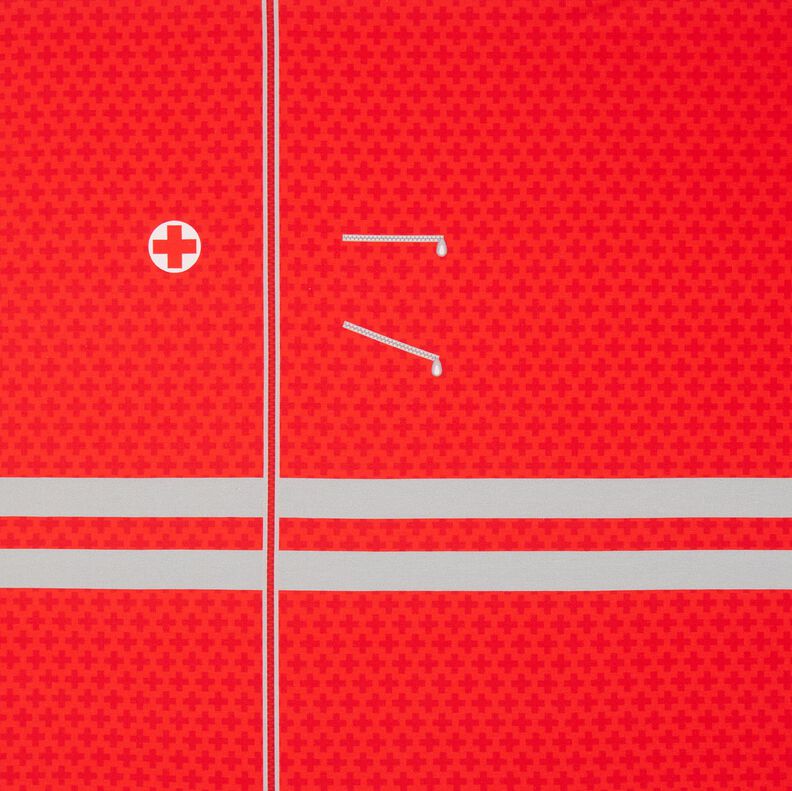 French Terry Panel Médecin urgentiste d’un jour | Stoff&Liebe – rouge/argent,  image number 6