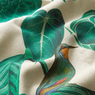Tissu de décoration Semi-panama Impression numérique Jungle – vert foncé/nature, 