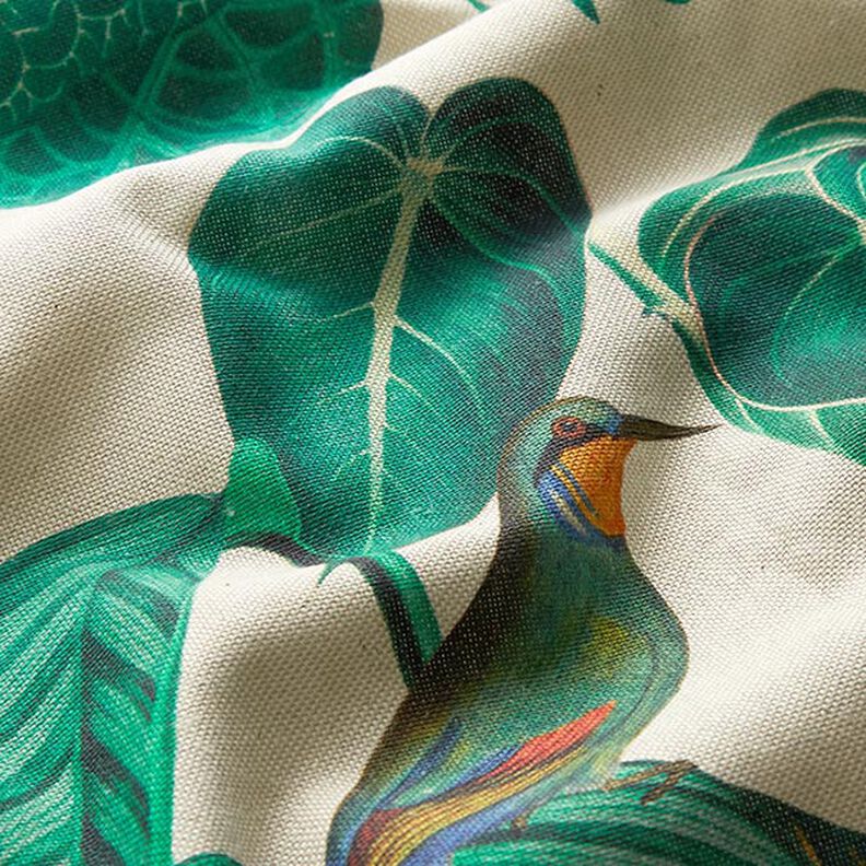 Tissu de décoration Semi-panama Impression numérique Jungle – vert foncé/nature,  image number 2
