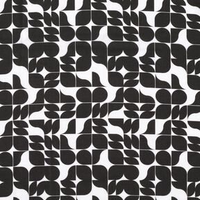 Tissu viscose Graphiques rétro – noir/blanc, 