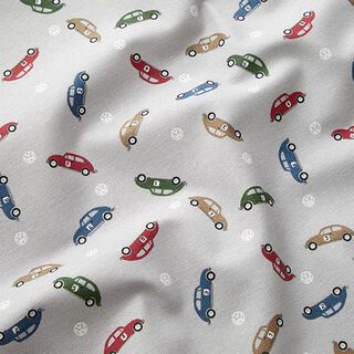 Tissu de décoration Semi-panama Mini Coccinelle VW – argent, 