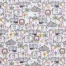 Tissu en coton Cretonne petits animaux sauvages – argent,  thumbnail number 1