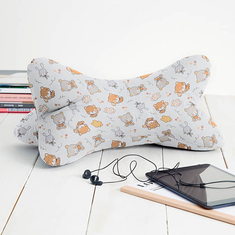 Cretonne Lapins et oursons – gris brume,  image number 6