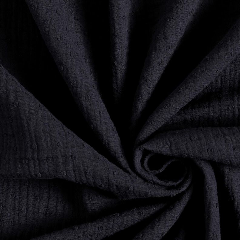Tissu double gaze de coton dobby – noir,  image number 3