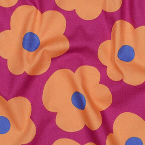 Popeline coton Big Flower | Nerida Hansen – lilas rouge/abricot, 