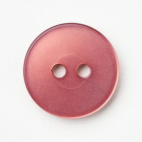 Bouton 2 trous brillant [Ø 15 mm] – vieux rose foncé, 