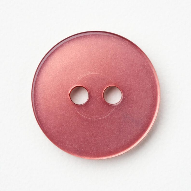 Bouton 2 trous brillant [Ø 15 mm] – vieux rose foncé,  image number 1