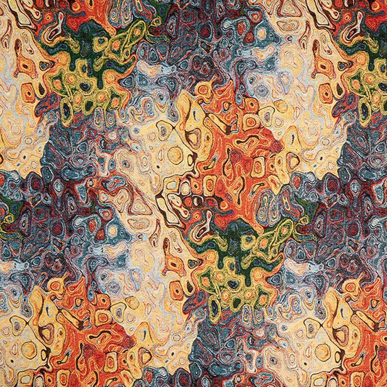 Jacquard Gobelin Art abstrait – bleu/rouge/jaune, image number 1