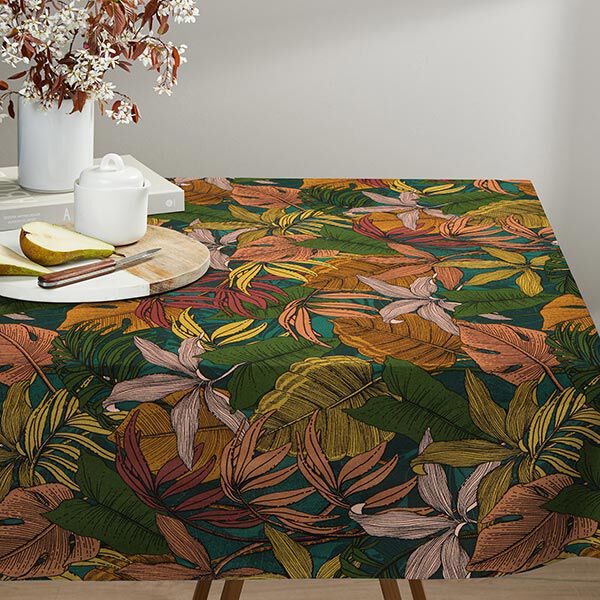 Tissu de décoration Semi-panama jungle – vert foncé, image number 9