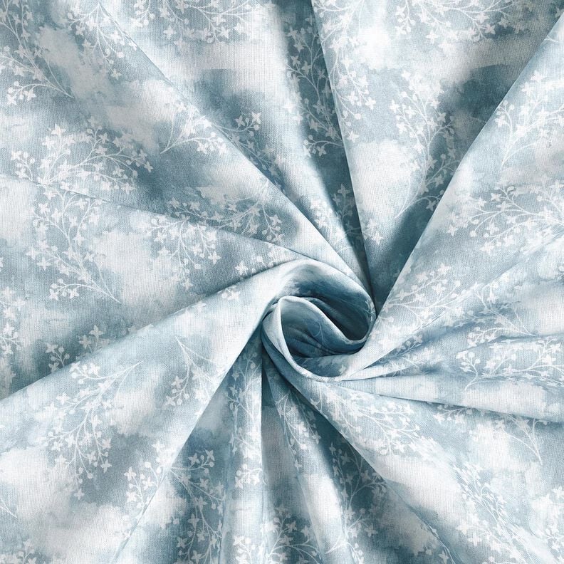 Tissu en coton Popeline fines branches – bleu, image number 3
