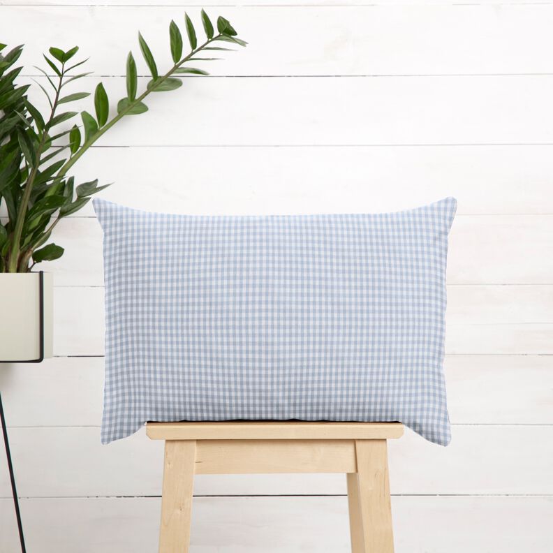 Tissu en coton Vichy à carreaux 0,5 cm – jean bleu clair/blanc,  image number 6