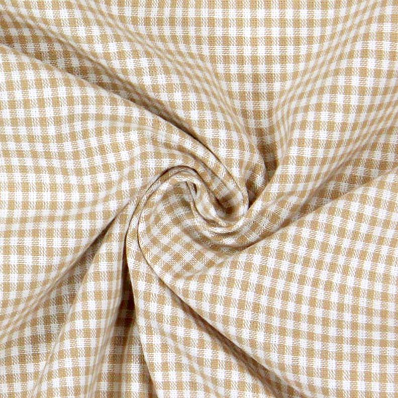 Tissu en coton Vichy - 0,2 cm – marron clair,  image number 2