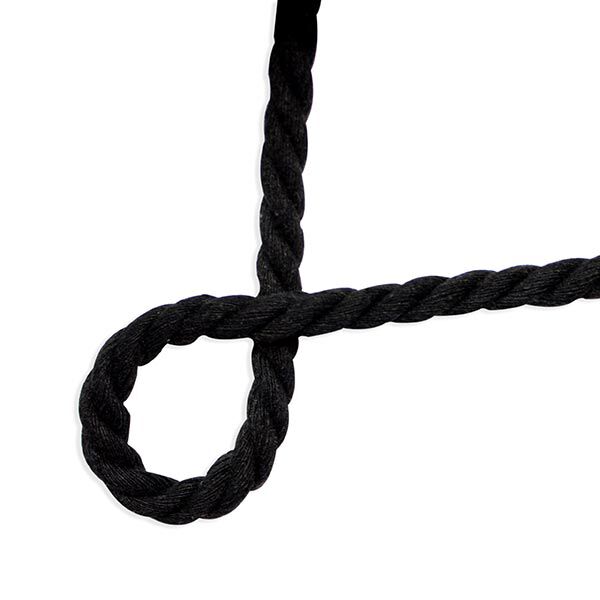 Cordelette en coton [ Ø 8 mm ] – noir,  image number 2