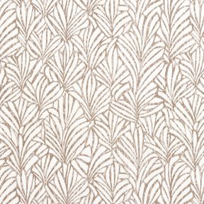 Coton enduit feuilles de palmier abstraites &ndash; taupe/ivoire, 