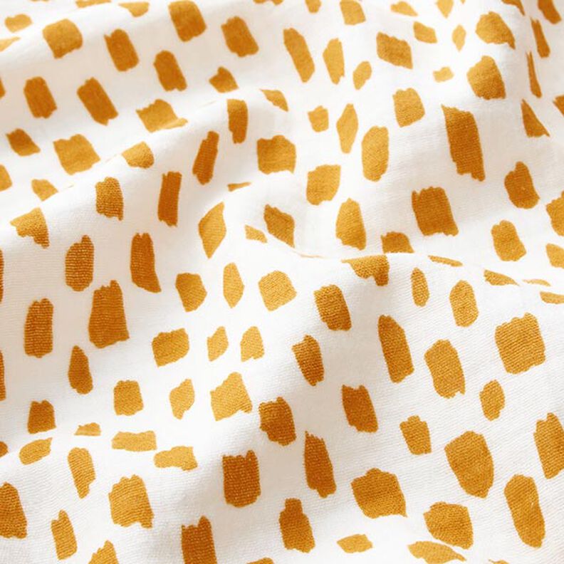 Tissu double gaze de coton Carreaux avec taches – blanc/jaune curry,  image number 2