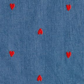 Chambray  – bleu jean/rouge feu, 