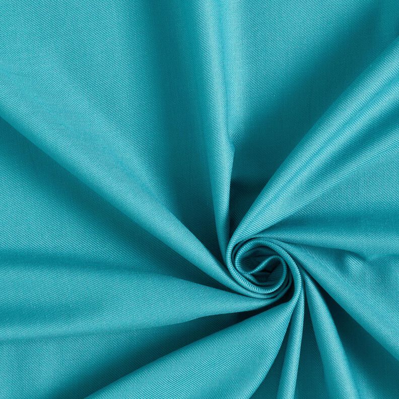 Tissu pour chemisier coton et viscose mélangés uni – turquoise,  image number 1