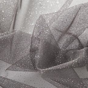 Tissu tulle scintillant – gris foncé/argent, 