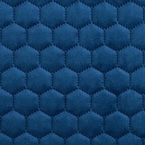 Tissu de revêtement velours matelassé nid d'abeille – bleu marine, 