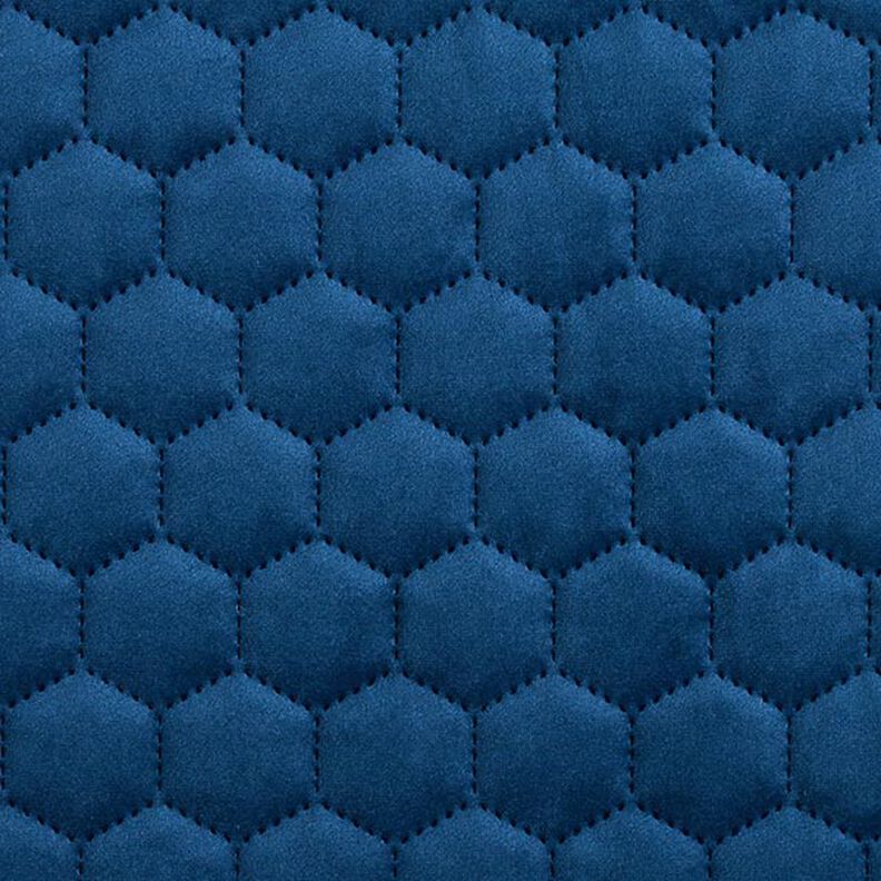 Tissu de revêtement velours matelassé nid d'abeille – bleu marine,  image number 1