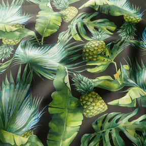 Tissu d’extérieur Canvas Ananas – vert herbe/noir, 