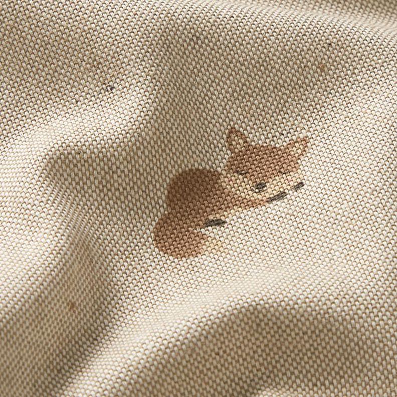 Tissu de décoration Semi-panama Petits renards – nature/caramel,  image number 2